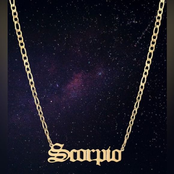Jewelry - ⭐️Scorpio nameplate 14k Gold plated Figaro necklace ⭐️